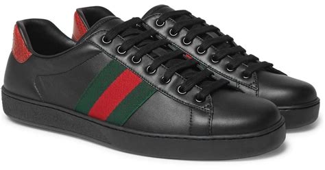 all black gucci sneakers men's|gucci men sneakers new authentic.